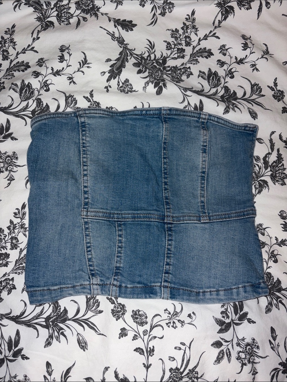 ZARA Small Women’s Denim Tube Top - Blue